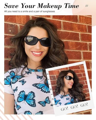 LVIOE Polarized Sunglasses for Women, Fashion Butterfly Decoration Driving Fishing-99.99% UV Protection in Kuwait