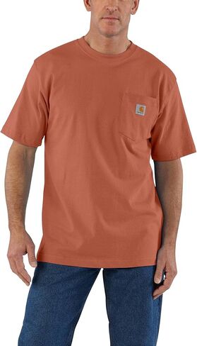 Carhartt Men's Big & Tall Loose Fit Heavyweight Short-Sleeve Pocket T-Shirt, Terracotta in Saudi Arabia