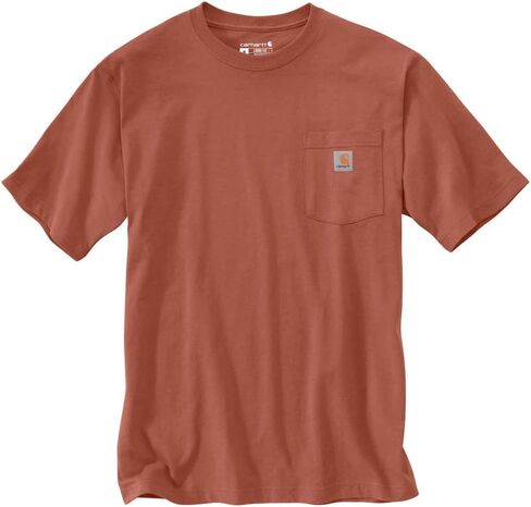 Carhartt Men's Big & Tall Loose Fit Heavyweight Short-Sleeve Pocket T-Shirt, Terracotta in Saudi Arabia