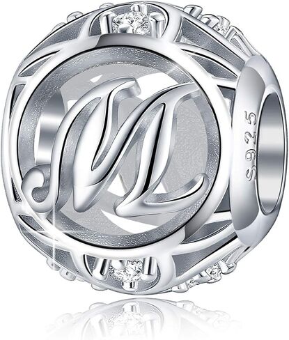 FOREVER QUEEN Letter Charm Initial A-Z Alphabet Charm Dangle Charm for Bracelet Necklace 925 Sterling Silver CZ Beads Charm Personalized Gift Jewelry in Kuwait