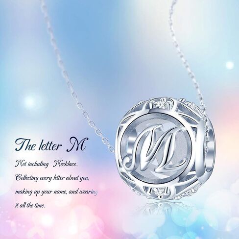 FOREVER QUEEN Letter Charm Initial A-Z Alphabet Charm Dangle Charm for Bracelet Necklace 925 Sterling Silver CZ Beads Charm Personalized Gift Jewelry in Kuwait