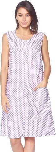 Casual Nights Women's Zip Up House Dress Sleeveless Duster Robe Housecoat Sleep Lounger in Kuwait