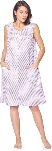 Casual Nights Women's Zip Up House Dress Sleeveless Duster Robe Housecoat Sleep Lounger in Kuwait