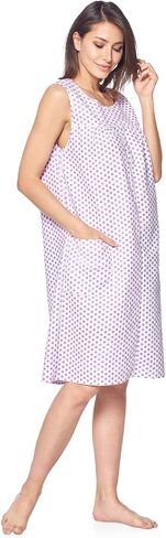 Casual Nights Women's Zip Up House Dress Sleeveless Duster Robe Housecoat Sleep Lounger in Kuwait