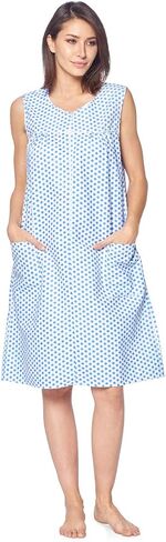 Casual Nights Women's Zip Up House Dress Sleeveless Duster Robe Housecoat Sleep Lounger in Kuwait