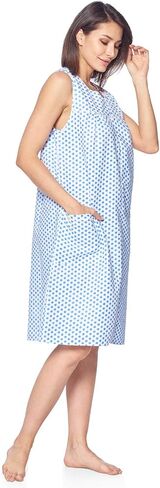 Casual Nights Women's Zip Up House Dress Sleeveless Duster Robe Housecoat Sleep Lounger in Kuwait