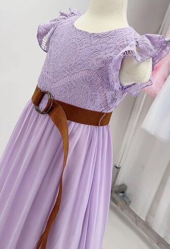 Bow Dream Off White Peach Vintage Lace Sleeveless Flower Girl's Dress in Kuwait