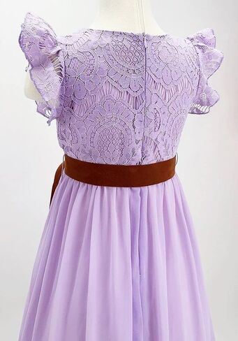 Bow Dream Off White Peach Vintage Lace Sleeveless Flower Girl's Dress in Kuwait