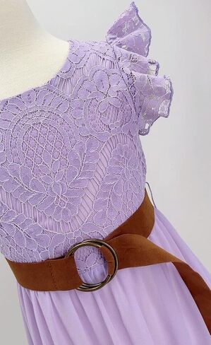 Bow Dream Off White Peach Vintage Lace Sleeveless Flower Girl's Dress in Kuwait