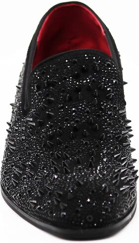 Enzo Romeo Men Fashion Rhinestones Studs Tuxedo Slip On Loafer Dress Shoes WBG in Kuwait