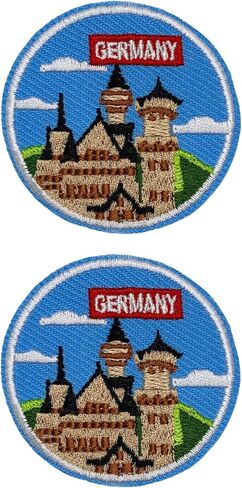 BOHAQA 2 قطعة من رقعات القلعة البافارية الألمانية مقاس 2 بوصة - رقعة حديد ميونيخ رائعة - يمكن كيها/خياطتها in Kuwait