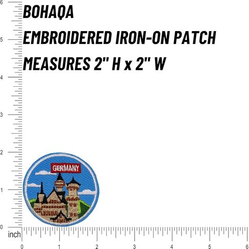 BOHAQA 2 قطعة من رقعات القلعة البافارية الألمانية مقاس 2 بوصة - رقعة حديد ميونيخ رائعة - يمكن كيها/خياطتها in Kuwait