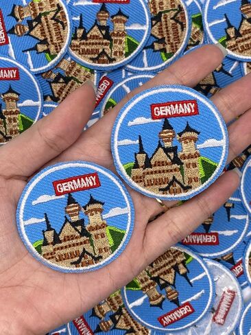 BOHAQA 2 قطعة من رقعات القلعة البافارية الألمانية مقاس 2 بوصة - رقعة حديد ميونيخ رائعة - يمكن كيها/خياطتها in Kuwait