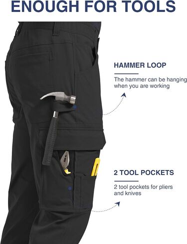 PULI Men's Carpenter Work Pants Cargo Hiking Pants Slim Fit Stretch Waterproof Outdoor Trousers with Pockets in Kuwait