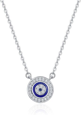 BISAER 925 Sterling Silver Blue Evil Eye Bracelet with Cubic Zirconia Hamsa Adjustable Chain Bracelets for Women in Kuwait