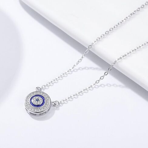 BISAER 925 Sterling Silver Blue Evil Eye Bracelet with Cubic Zirconia Hamsa Adjustable Chain Bracelets for Women in Kuwait