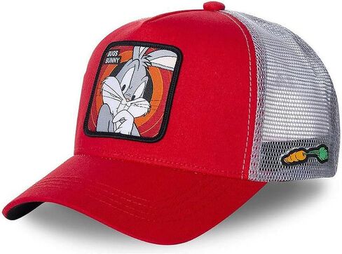 Men's Looney Tunes Trucker Cap Baseball Snap Back Hat Adult Women's Unisex Adjustable One Size (Bunny Red) in Saudi Arabia