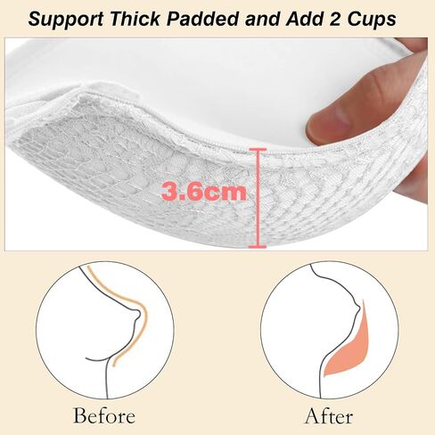 Crushnow Women's Push Up Lace Bra Padded Add 2 Cups Support Underwire Lift Up Deep V Bra for Women in Saudi Arabia