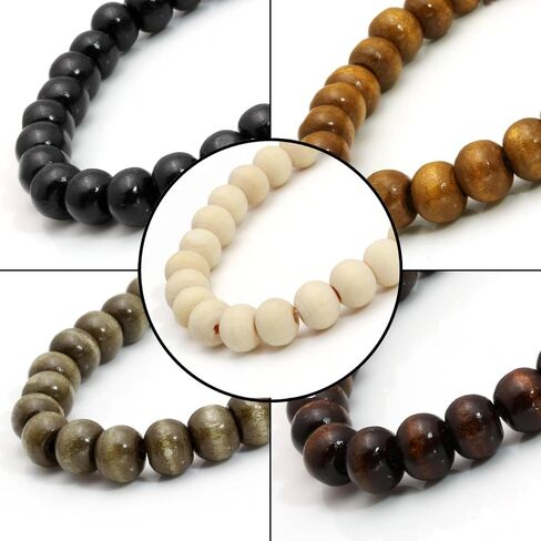 MILAKOO 5 Pcs Wooden Beaded Bracelet Bangle for Men and Women Elastic in Kuwait