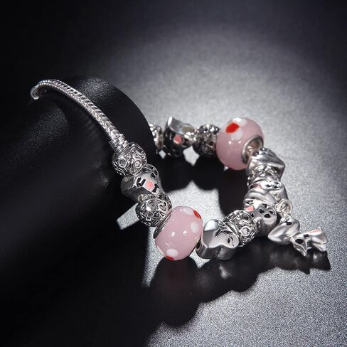 MUERDOU Unicorns Gifts Charm سوار للنساء من زجاج مورانو الخرز فراشة زهرة سحر الأساور in Kuwait