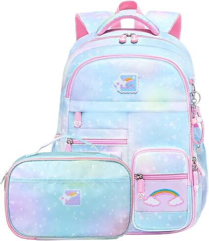 Backpacks for Girls School Cute Kids Backpack Bookbags with Insulated Lunch Box Set for School Elementary Girl, Tie Dye School Bag with Laptop Compartments 16 * 11.5 * 6.7, Galaxy Blue in Saudi Arabia