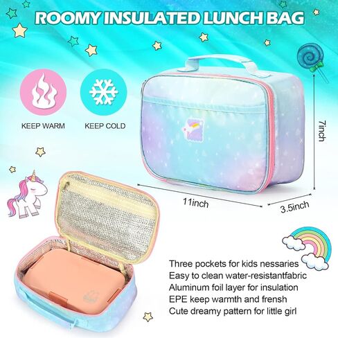 Backpacks for Girls School Cute Kids Backpack Bookbags with Insulated Lunch Box Set for School Elementary Girl, Tie Dye School Bag with Laptop Compartments 16 * 11.5 * 6.7, Galaxy Blue in Saudi Arabia