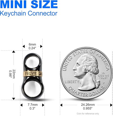 FEGVE موصل سلسلة مفاتيح قابل للتدوير في اتجاهين لحلقات المفاتيح، الزركونيوم مع حلقات مفاتيح دوارة شديدة التحمل ومرصعة بالنحاس، سلسلة مفاتيح صغيرة للرجال والنساء، ملحقات سلسلة المفاتيح in Kuwait