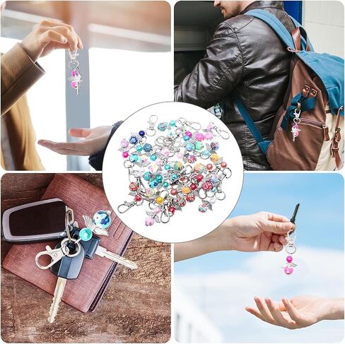 Generic 30pcs Angel Charm Keychain Pearl Angel Wings Thank You Gift Key Circle Baby Shower Welcoming Gifts with Tags Bags for Bag Pouch Purse Key Holders, 5.5x2cm (09F0320IL6) in Saudi Arabia