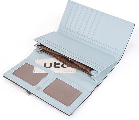 UTO-Wallet-for-Women Large Capacity PU Leather Pink Card Holder Phone Case Zipper Pocket Purse Clutch 204 in Kuwait