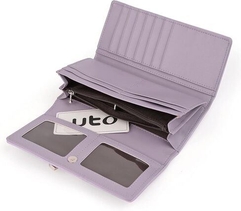 UTO-Wallet-for-Women Large Capacity PU Leather Pink Card Holder Phone Case Zipper Pocket Purse Clutch 204 in Saudi Arabia