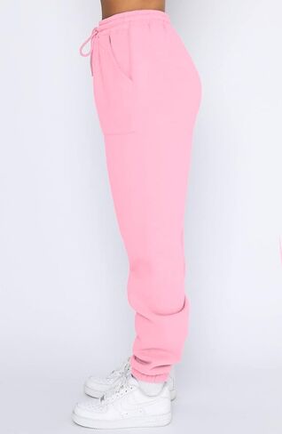 Waitfairy Women's Winter Fleece Sweatpants Casual Comfy High Waisted Workout Cinch Bottom Joggers Pants with Pocket in Kuwait