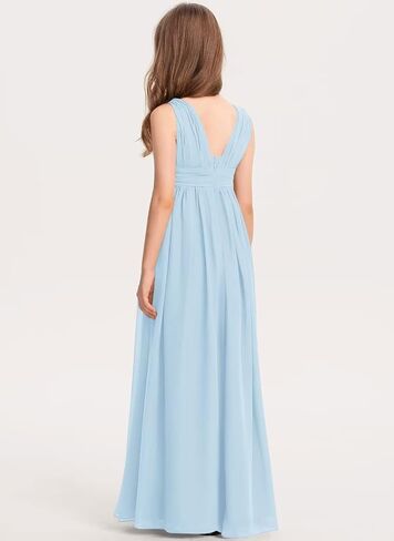 Kismissal Junior Bridesmaid Dress Wedding Flower Girl Dresses for Teen Girls Dresses Chiffon in Kuwait