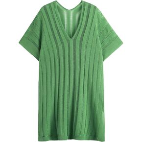 GABERLY Women's Summer Crochet Cover Ups Hollow Out Rib Beach Coverup Bikini Swimsuits Cover Up