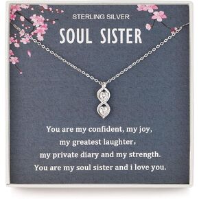 هدايا الأخت من الأخت، هدايا سول أخت، مجوهرات أفضل صديق، قلادة من الفضة الاسترليني إنفينيتي أفضل هدايا عيد ميلاد صديق in Kuwait