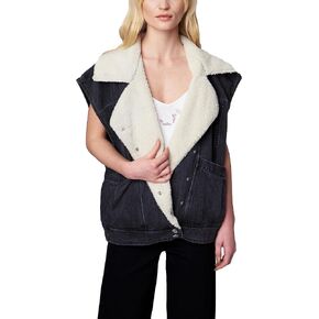 [BLANKNYC] Womens Luxury Clothing Denim and Sherpa Oversized Vest, Comfortable & Stylish in Saudi Arabia