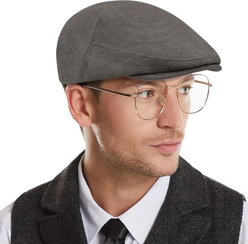 Croogo Newsboy Flat Cap for Men Ivy Cabbie Cap Irish Catsby Hats Hooligan Driver Snap Hat Vintage Duckbill Hat Painter Hat in Kuwait