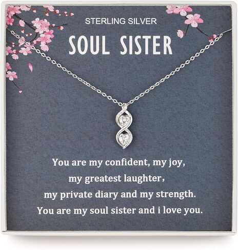 هدايا الأخت من الأخت، هدايا سول أخت، مجوهرات أفضل صديق، قلادة من الفضة الاسترليني إنفينيتي أفضل هدايا عيد ميلاد صديق in Kuwait