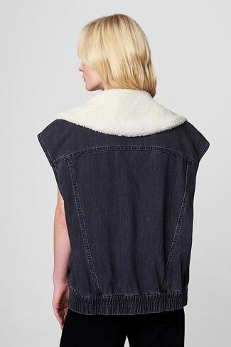 [BLANKNYC] Womens Luxury Clothing Denim and Sherpa Oversized Vest, Comfortable & Stylish in Saudi Arabia