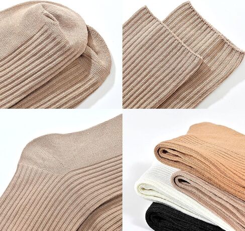 IRAMY Women's Neutral Cotton Crew Socks - Cute and Casual Athletic Style for Granola Aesthetic Enthusiasts in Kuwait