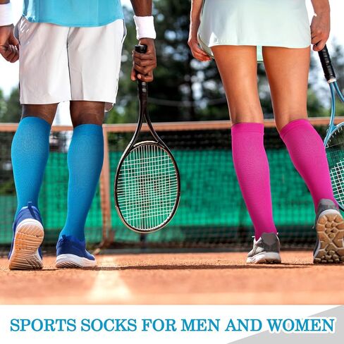 Bunnycool 10 Pairs Neon over the Calf Socks Long Tube Socks Sports Training Socks Athletic Socks Unisex Neon Socks Bulk for Women Men Knee High Socks, 5 Colors in Saudi Arabia