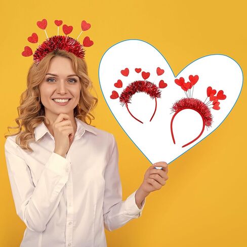 كيجموجا 6 قطع من شريط راس لامع لعيد الحب على شكل قلب كيوبيد لعيد الحب وحفلات الزفاف واعياد الميلاد، اكسسوارات تنكرية، تصميمين in Kuwait
