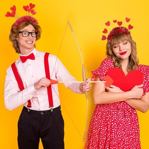 كيجموجا 6 قطع من شريط راس لامع لعيد الحب على شكل قلب كيوبيد لعيد الحب وحفلات الزفاف واعياد الميلاد، اكسسوارات تنكرية، تصميمين in Kuwait