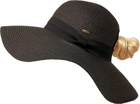Funky Junque Women’s Ponytail Messy Bun UPF 50 Embroidered Adjustable Beach Sun Hat in Saudi Arabia