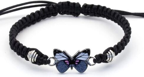 COLORFUL BLING Butterfly Charm Bracelets Adjustable Hand Woven String Bracelets BFF Gift for Teens Girls in Saudi Arabia