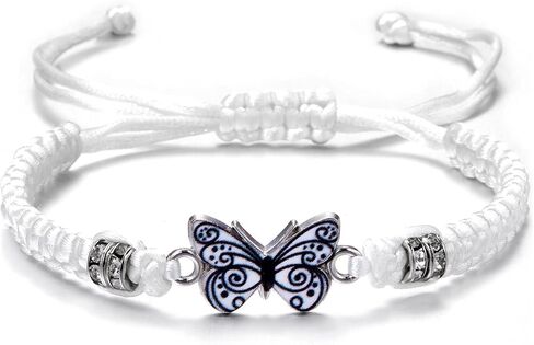 COLORFUL BLING Butterfly Charm Bracelets Adjustable Hand Woven String Bracelets BFF Gift for Teens Girls in Saudi Arabia