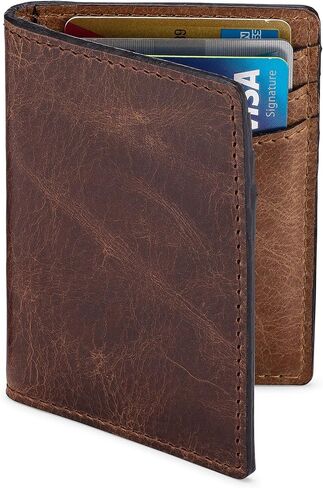 NKPT Premium Leather Credit Card Holder Wallet for Men | Slim RFID Blocking Wallet, Brown in Saudi Arabia
