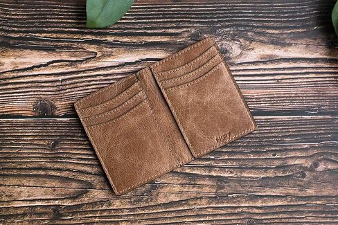 NKPT Premium Leather Credit Card Holder Wallet for Men | Slim RFID Blocking Wallet, Brown in Saudi Arabia