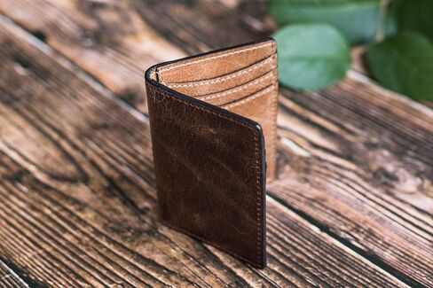NKPT Premium Leather Credit Card Holder Wallet for Men | Slim RFID Blocking Wallet, Brown in Saudi Arabia