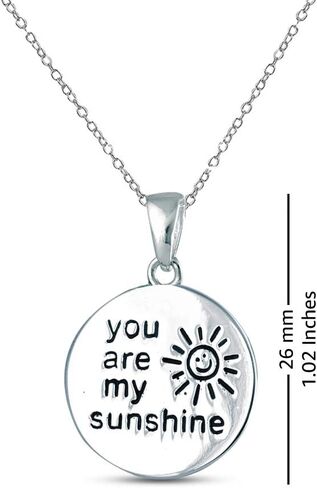 Charmsy 925 Sterling Silver Jewelry Inspiration Engraved Pendant Necklace with Cable Chain for Women Teen in Saudi Arabia