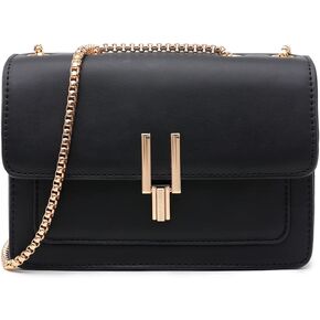 AMHDV Small Shoulder Chain Bag Color Block Crossbody Purse Square Flap Leather Handbag for Women